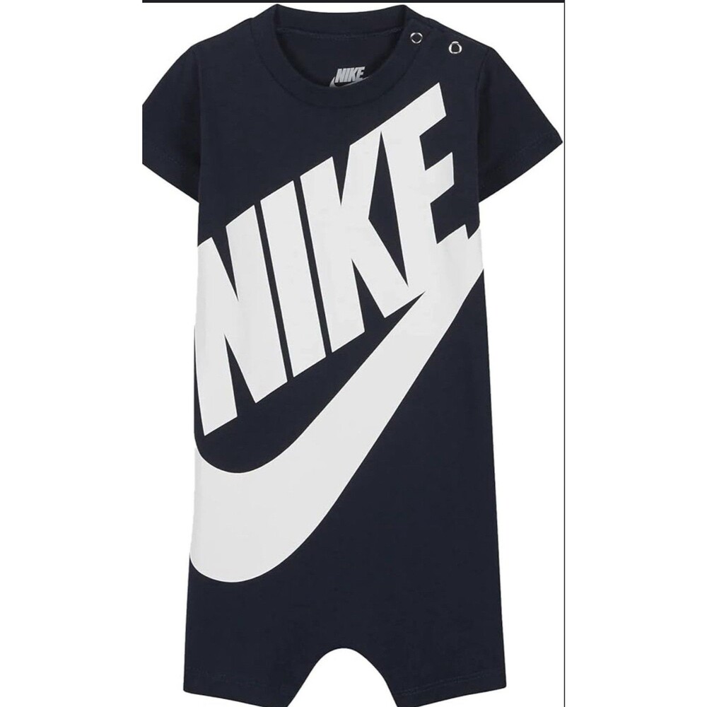 Nike Baby Boy Navy Logo Romper One Piece 3 Months Short Sleeve